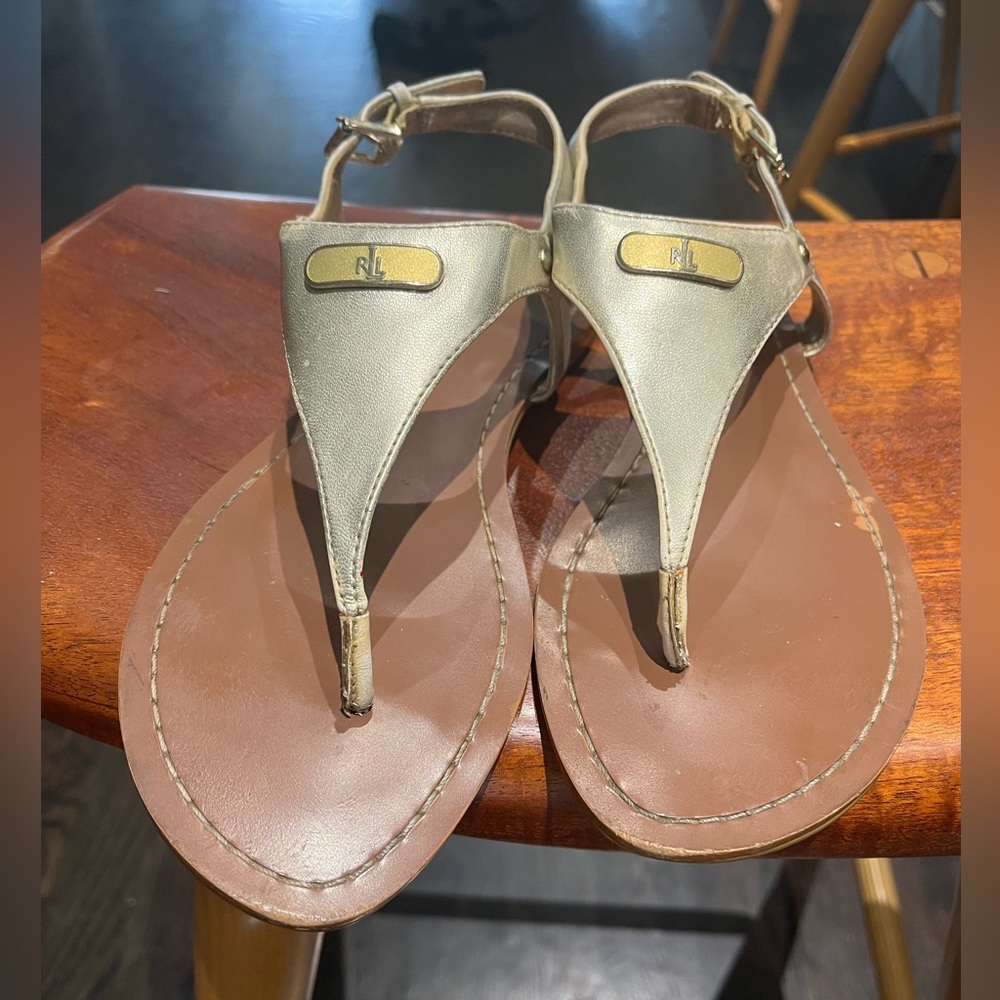Ralph Lauren Gold Sandals | Size 8.5